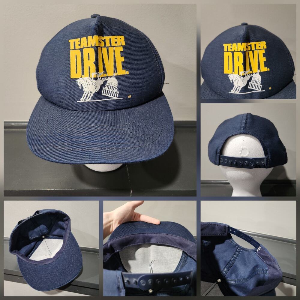 VTG 80s?‎ Teamsters Drive Hoffa Two Horse Snapback Hat Cap Union USA Made